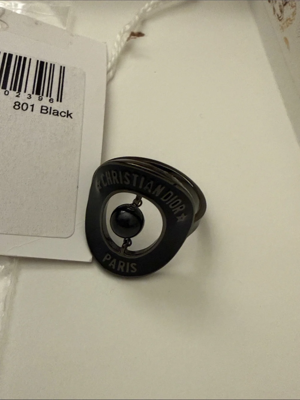 Dior Black Christian Dior Paris Logo Ring